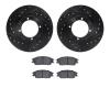 8302-03005 Drilled/Slotted Brake Rotors with 3000-Series Ceramic Brake Pads Kit [Black], 1987-1999 Multiple Makes/Models, Positi - image 1