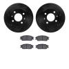 8302-03007 Drilled/Slotted Brake Rotors with 3000-Series Ceramic Brake Pads Kit [Black], 2003-2006 Multiple Makes/Models, Positi - image 1