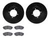 8302-03013 Drilled/Slotted Brake Rotors with 3000-Series Ceramic Brake Pads Kit [Black], 1992-1998 Kia/Hyundai/Genesis, Position - image 1