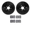8302-03028 Drilled/Slotted Brake Rotors with 3000-Series Ceramic Brake Pads Kit [Black], 2010-2016 Kia/Hyundai/Genesis, Position - image 1