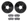 8302-03035 Drilled/Slotted Brake Rotors with 3000-Series Ceramic Brake Pads Kit [Black], 2014-2020 Kia/Hyundai/Genesis, Position - image 1