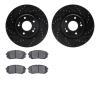 8302-03044 Drilled/Slotted Brake Rotors with 3000-Series Ceramic Brake Pads Kit [Black], 2015-2015 Kia/Hyundai/Genesis, Position - image 1
