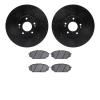 8302-03047 Drilled/Slotted Brake Rotors with 3000-Series Ceramic Brake Pads Kit [Black], 2007-2012 Kia/Hyundai/Genesis, Position - image 1