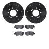 8302-03053 Drilled/Slotted Brake Rotors with 3000-Series Ceramic Brake Pads Kit [Black], 2010-2010 Kia/Hyundai/Genesis, Position - image 1