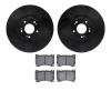 8302-03056 Drilled/Slotted Brake Rotors with 3000-Series Ceramic Brake Pads Kit [Black], 2011-2014 Kia/Hyundai/Genesis, Position - image 1