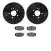 8302-03059 Drilled/Slotted Brake Rotors with 3000-Series Ceramic Brake Pads Kit [Black], 2014-2016 Kia/Hyundai/Genesis, Position - image 1