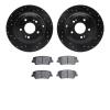 8302-03085 Drilled/Slotted Brake Rotors with 3000-Series Ceramic Brake Pads Kit [Black], 2010-2016 Kia/Hyundai/Genesis, Position - image 1