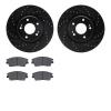 8302-03091 Drilled/Slotted Brake Rotors with 3000-Series Ceramic Brake Pads Kit [Black], Fits Select Kia/Hyundai/Genesis, Positi - image 1