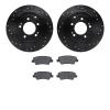 8302-03093 Drilled/Slotted Brake Rotors with 3000-Series Ceramic Brake Pads Kit [Black], Fits Select Kia/Hyundai/Genesis, Positi - image 1