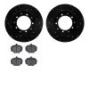 8302-11003 Drilled/Slotted Brake Rotors with 3000-Series Ceramic Brake Pads Kit [Black], 1974-2016 Land Rover, Position: Rear - image 1