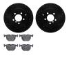 8302-11011 Drilled/Slotted Brake Rotors with 3000-Series Ceramic Brake Pads Kit [Black], 2003-2005 Land Rover, Position: Rear - image 1