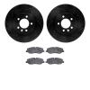 8302-11012 Drilled/Slotted Brake Rotors with 3000-Series Ceramic Brake Pads Kit [Black], 2005-2009 Land Rover, Position: Front - image 1