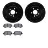 8302-11018 Drilled/Slotted Brake Rotors with 3000-Series Ceramic Brake Pads Kit [Black], 2012-2015 Land Rover, Position: Rear - image 1