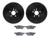 8302-11029 Drilled/Slotted Brake Rotors with 3000-Series Ceramic Brake Pads Kit [Black], 2015-2019 Multiple Makes/Models, Positi - image 1