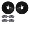 8302-13021 Drilled/Slotted Brake Rotors with 3000-Series Ceramic Brake Pads Kit [Black], 2001-2003 Subaru, Position: Front - image 1