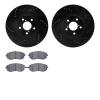 8302-13029 Drilled/Slotted Brake Rotors with 3000-Series Ceramic Brake Pads Kit [Black], 2004-2012 Subaru, Position: Front - image 1