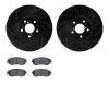 8302-13051 Drilled/Slotted Brake Rotors with 3000-Series Ceramic Brake Pads Kit [Black], Fits Select Multiple Makes/Models, Posi - image 1