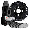 8302-14003 Drilled/Slotted Brake Rotors with 3000-Series Ceramic Brake Pads Kit [Black], 1972-1976 Multiple Makes/Models, Positi