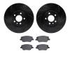 8302-16009 Drilled/Slotted Brake Rotors with 3000-Series Ceramic Brake Pads Kit [Black], 2017-2020 Mopar, Position: Front - image 1