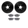 8302-20018 Drilled/Slotted Brake Rotors with 3000-Series Ceramic Brake Pads Kit [Black], 2006-2010 Jaguar, Position: Front - image 1