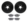 8302-20019 Drilled/Slotted Brake Rotors with 3000-Series Ceramic Brake Pads Kit [Black], 2013-2015 Jaguar, Position: Front - image 1
