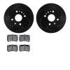 8302-21002 Drilled/Slotted Brake Rotors with 3000-Series Ceramic Brake Pads Kit [Black], 1994-2002 Multiple Makes/Models, Positi - image 1