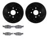 8302-21018 Drilled/Slotted Brake Rotors with 3000-Series Ceramic Brake Pads Kit [Black], 1994-2000 Kia/Hyundai/Genesis, Position - image 1