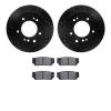 8302-21019 Drilled/Slotted Brake Rotors with 3000-Series Ceramic Brake Pads Kit [Black], 2003-2006 Kia/Hyundai/Genesis, Position - image 1
