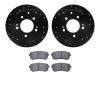 8302-21022 Drilled/Slotted Brake Rotors with 3000-Series Ceramic Brake Pads Kit [Black], 2010-2013 Kia/Hyundai/Genesis, Position - image 1