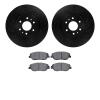 8302-21029 Drilled/Slotted Brake Rotors with 3000-Series Ceramic Brake Pads Kit [Black], 2009-2010 Kia/Hyundai/Genesis, Position - image 1
