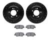 8302-21033 Drilled/Slotted Brake Rotors with 3000-Series Ceramic Brake Pads Kit [Black], Fits Select Kia/Hyundai/Genesis, Positi - image 1