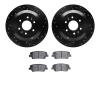 8302-21041 Drilled/Slotted Brake Rotors with 3000-Series Ceramic Brake Pads Kit [Black], 2009-2010 Kia/Hyundai/Genesis, Position - image 1