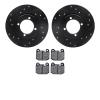 8302-22002 Drilled/Slotted Brake Rotors with 3000-Series Ceramic Brake Pads Kit [Black], 1974-1974 Opel, Position: Front - image 1