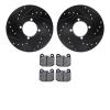 8302-22003 Drilled/Slotted Brake Rotors with 3000-Series Ceramic Brake Pads Kit [Black], 1974-1979 Multiple Makes/Models, Positi - image 1