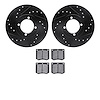 8302-22004 Drilled/Slotted Brake Rotors with 3000-Series Ceramic Brake Pads Kit [Black], 1976-1979 Lotus, Position: Front - image 1