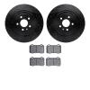 8302-26002 Drilled/Slotted Brake Rotors with 3000-Series Ceramic Brake Pads Kit [Black], 2012-2020 Tesla, Position: Rear - image 1