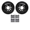 8302-27005 Drilled/Slotted Brake Rotors with 3000-Series Ceramic Brake Pads Kit [Black], 1974-1997 Volvo, Position: Rear - image 1