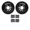 8302-27015 Drilled/Slotted Brake Rotors with 3000-Series Ceramic Brake Pads Kit [Black], 1975-1987 Volvo, Position: Rear - image 1