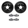 8302-27027 Drilled/Slotted Brake Rotors with 3000-Series Ceramic Brake Pads Kit [Black], 1996-1997 Volvo, Position: Rear - image 1