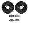 8302-27029 Drilled/Slotted Brake Rotors with 3000-Series Ceramic Brake Pads Kit [Black], 1997-1998 Volvo, Position: Rear - image 1