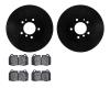 8302-31007 Drilled/Slotted Brake Rotors with 3000-Series Ceramic Brake Pads Kit [Black], 1993-1997 BMW, Position: Front - image 1