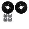 8302-31010 Drilled/Slotted Brake Rotors with 3000-Series Ceramic Brake Pads Kit [Black], 1977-1983 BMW, Position: Front - image 1