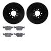 8302-31024 Drilled/Slotted Brake Rotors with 3000-Series Ceramic Brake Pads Kit [Black], 2001-2005 BMW, Position: Front - image 1