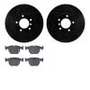 8302-31041 Drilled/Slotted Brake Rotors with 3000-Series Ceramic Brake Pads Kit [Black], 2000-2003 BMW, Position: Front - image 1