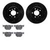8302-31048 Drilled/Slotted Brake Rotors with 3000-Series Ceramic Brake Pads Kit [Black], 1991-2001 BMW, Position: Rear - image 1
