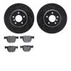 8302-31073 Drilled/Slotted Brake Rotors with 3000-Series Ceramic Brake Pads Kit [Black], 2004-2010 BMW, Position: Rear - image 1
