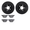 8302-31081 Drilled/Slotted Brake Rotors with 3000-Series Ceramic Brake Pads Kit [Black], 2007-2019 BMW, Position: Rear - image 1