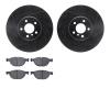 8302-31097 Drilled/Slotted Brake Rotors with 3000-Series Ceramic Brake Pads Kit [Black], 2008-2019 BMW, Position: Front - image 1