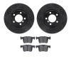 8302-31110 Drilled/Slotted Brake Rotors with 3000-Series Ceramic Brake Pads Kit [Black], 2012-2018 BMW, Position: Front - image 1
