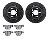8302-31114 Drilled/Slotted Brake Rotors with 3000-Series Ceramic Brake Pads Kit [Black], 2012-2020 BMW, Position: Rear - image 1